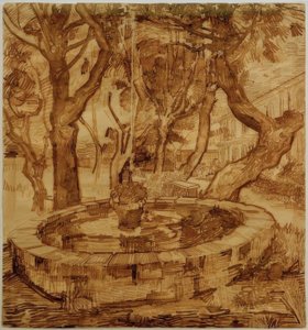 Fountain in the Garden of the Asylum by Vincent van Gogh